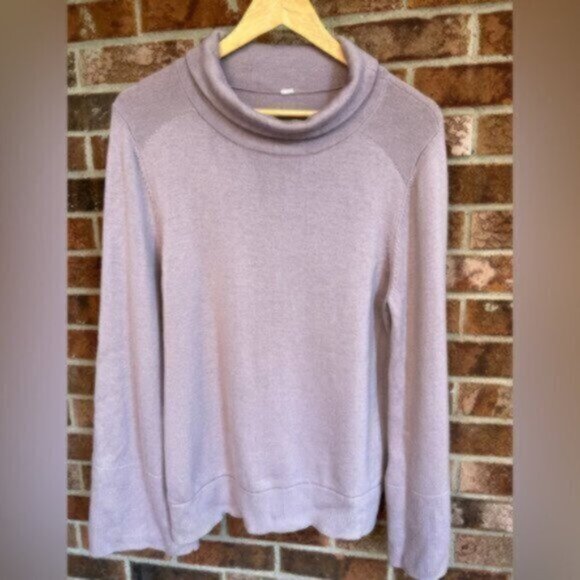 Lululemon ^ merino wool CITY TREK TURTLENECK SWEATER Smoky Blush pullover EUC M - Picture 3 of 14